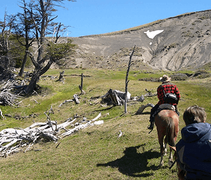 Comienzo de la cabalgata desde la estancia Alice