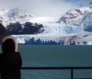 El Glaciar Spegazzini visto desde la base Spegazzini